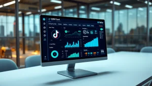 View of a TikTok SMM panel interface showing growth analytics for social media strategy.