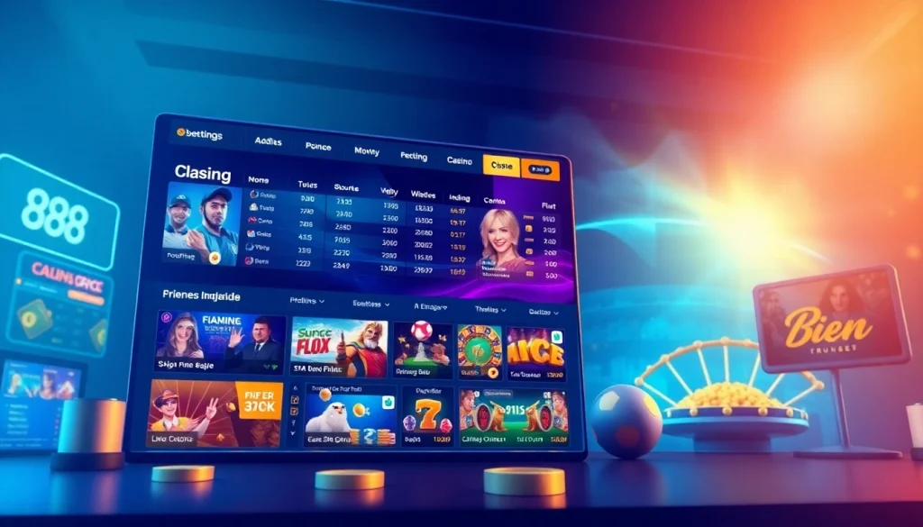 Experience the engaging interface of 888new featuring vibrant games and promotions.