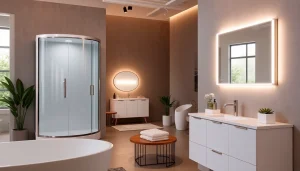 Améliorez votre salle de bain avec les produits sirhona, y compris des meubles modernes et un miroir LED.