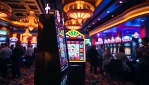 Menggambarkan pengalaman bermain luxury138 slot dengan suasana kasino yang mewah dan ceria