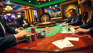 Experience the exhilarating world of mm88 poker games with vibrant chips and intense players.