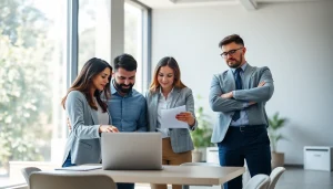 Team work with Quickplus Business Consultants in a professional office setting.