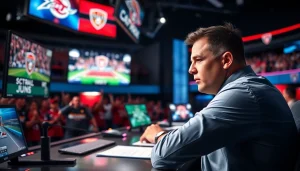 스포츠중계에서 생생한 분석을 제공하는 전문 분석가의 모습