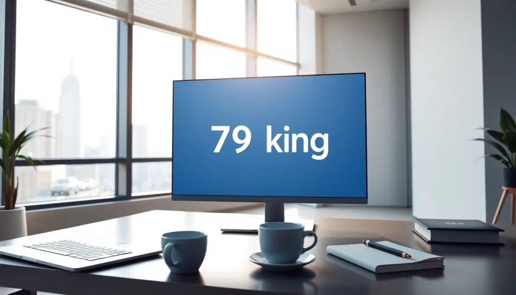 Showcasing the "79king" brand in a sleek modern workspace, emphasizing productivity.