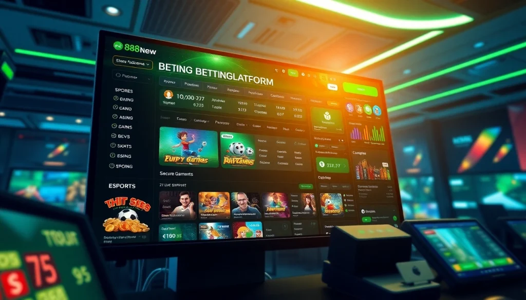 Explore the exciting online gaming interface of 888new, featuring sports betting, casino games, and secure USDT transactions.