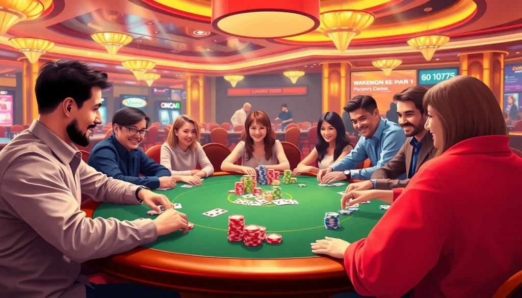 Aksi dari permainan Domino88 poker game yang menarik dengan pemain bersemangat.