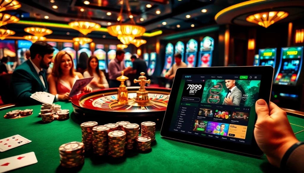 Experience the luxury of gambling at 789BET with a thrilling casino table scene.