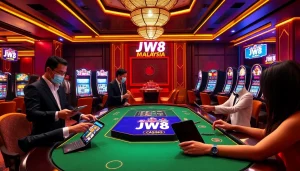 Engaged players enjoying exciting games at JW8 Malaysia's premier online casino platform.