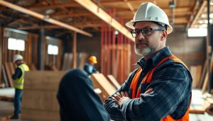New Jersey General Contractor supervising a busy construction site with dynamic teamwork.