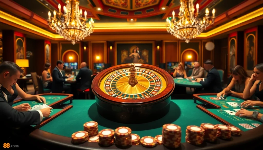 Gamble for big wins at https://hay88.deal/ with vibrant casino excitement featuring roulette and tables.