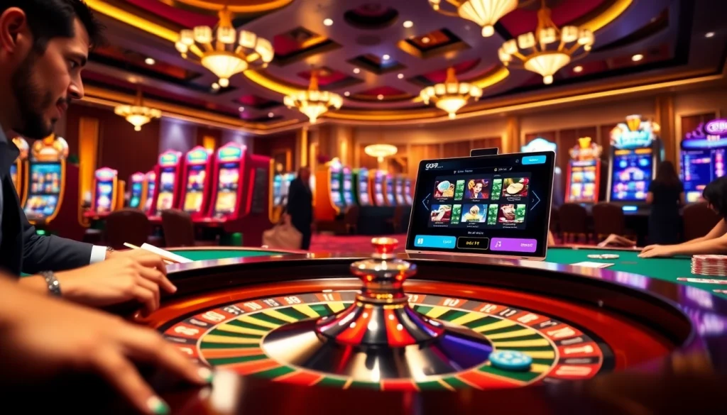 Thrilling Go99 casino experience featuring live gaming action with poker and roulette.