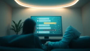 Captivating AI interface illustrating sex AI conversations in an intimate digital space.