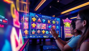 Permainan slot Birutoto yang ditampilkan pada antarmuka digital yang menarik, suasana permainan yang hidup dan mendebarkan.
