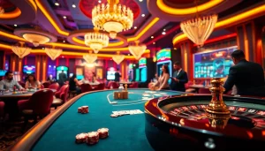 Experience thrilling gameplay at https://lotto188.bar with vibrant casino tables and excited players.