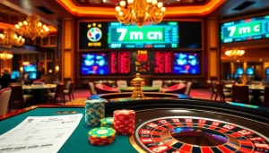 Placing bets at a luxurious casino sports betting area showcasing 7m cn live odds.