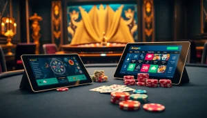 Excitement and luxury in king88 casino with vibrant cards, chips, and roulette.