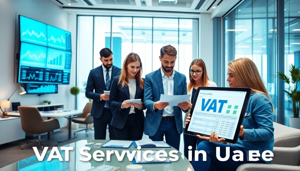 VAT Services in UAE professionals collaborating in a modern office setting