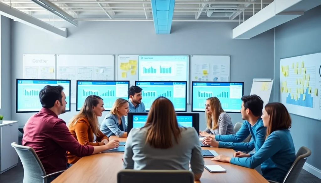 Team collaborating at https://xqa.ca in a modern office focused on quality assurance.