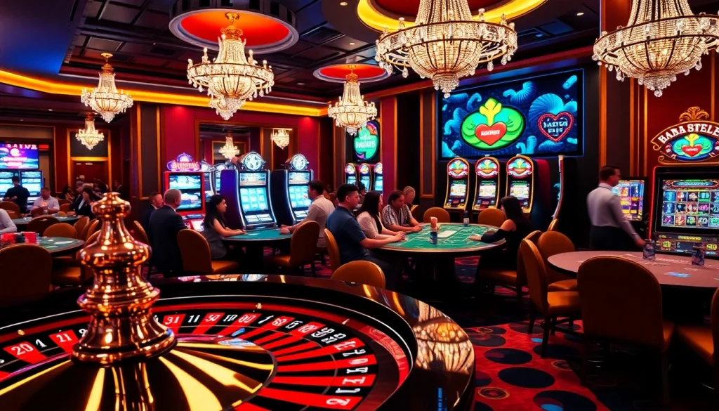 Betting excitement at https://bl555.direct/ with engaging poker tables and a lively roulette wheel.