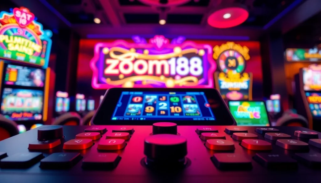 Menampilkan layar permainan zoom188 yang interaktif dan menarik