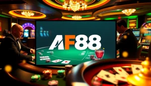 Engage with AF88 COM's premium online gambling experience, featuring vibrant casino tables and players.