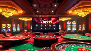 VUA99 casino gaming experience featuring roulette, blackjack tables, and vibrant promotions.