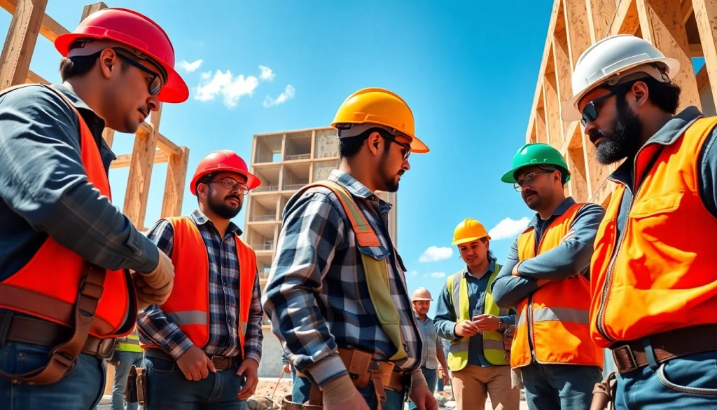 Work on construction apprenticeships carolinas at a busy building site with diverse apprentices and mentors.