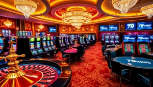 Action-packed gaming scene showcasing 79king casino with vibrant tables and exciting slot machines.