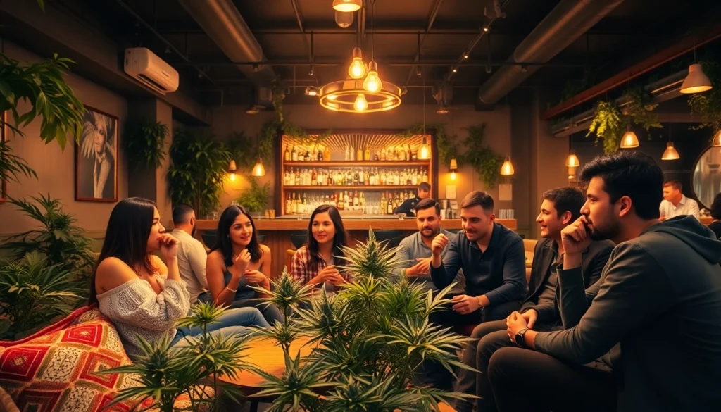 Enjoying a moment at a social club madrid with friends in a warm and inviting setting.