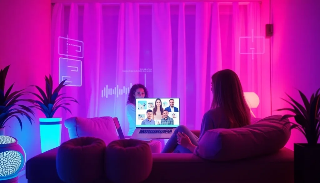 Engaging users in immersive ai porn chat with captivating AI characters in a cozy digital environment.