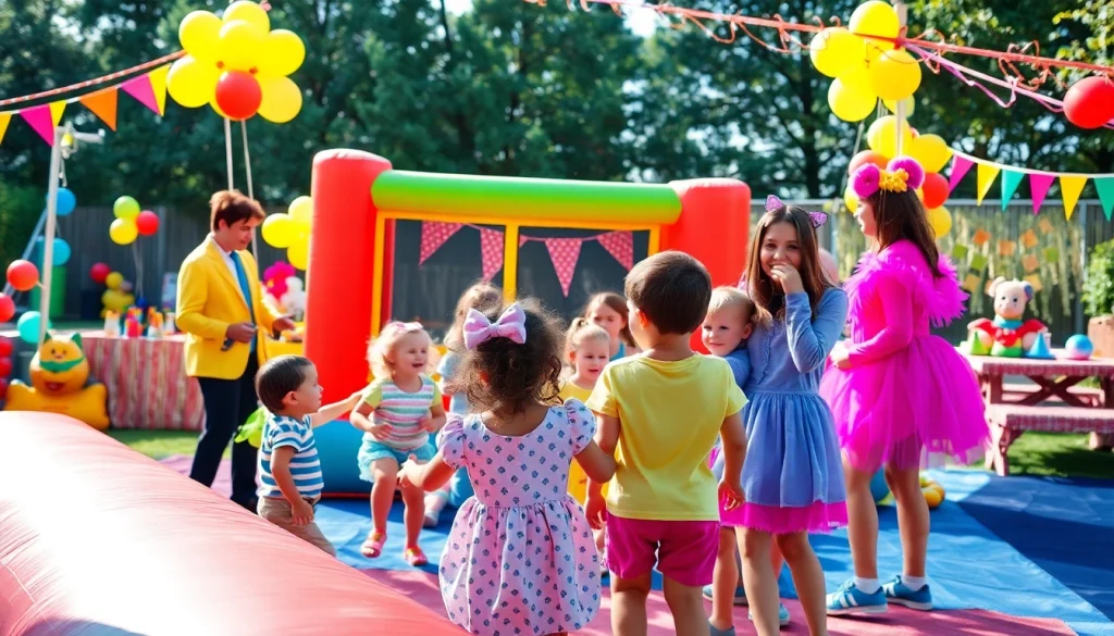 Children enjoying entertainment services from https://www.tcspecialentertainment4u.com at a vibrant party.