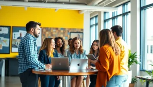 Showcasing a team at a Florida Advertising Agency engaged in collaborative marketing strategies.