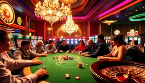 Experience the thrill of Nhà cái NEW88 at a luxurious poker table with vibrant chips and players.