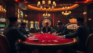 Nohu-themed high-stakes poker game showcasing excitement in a glamorous casino.
