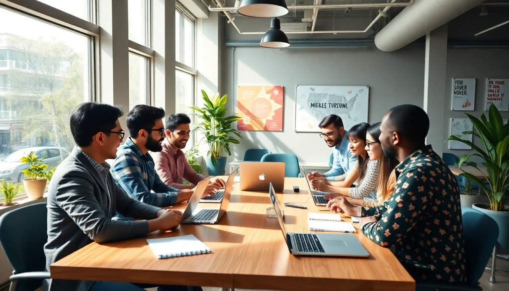 Engaged entrepreneurs in a collaborative workspace promoting startup kolkata innovation.