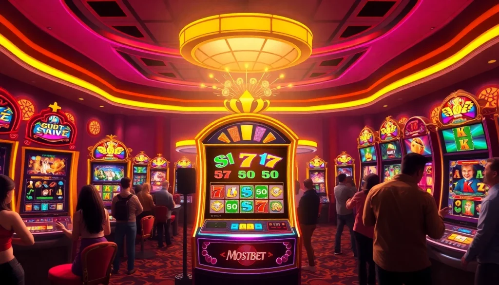 Mostbet slot demo ilə canlı kazino mühiti təqdim edən bir slot maşını, oyunçuların ənənəvi oyunları təcrübə etdikləri yer.