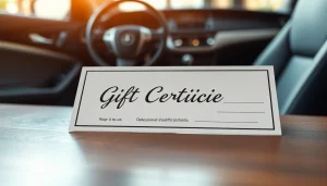 Check out this car detailing gift certificate displayed on an elegant surface, perfect for gifting.