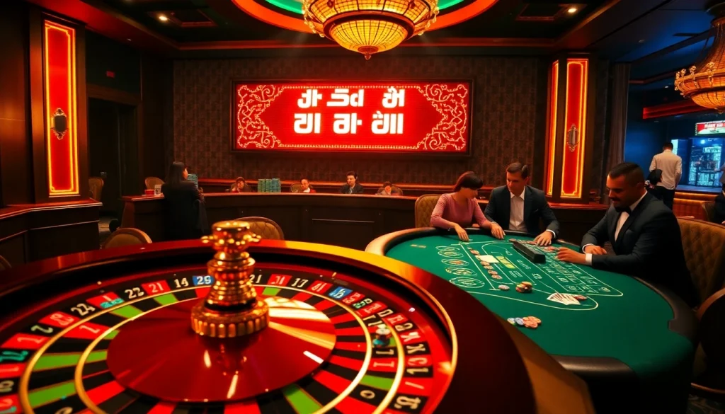 Experience excitement with רמי אונליין as players engage at a luxurious casino table.