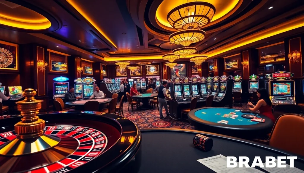 Experience the excitement of BRABET in a vibrant casino setting filled with action and luxury.