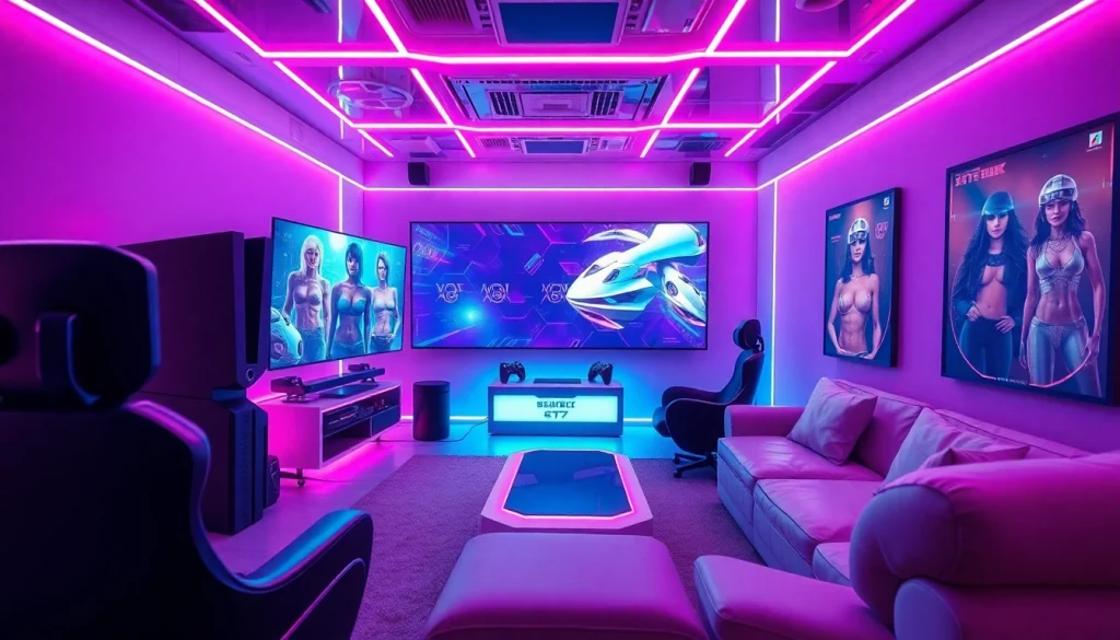 Experience vibrant AI graphics in adult gaming setup featuring immersive porn games ai visuals.