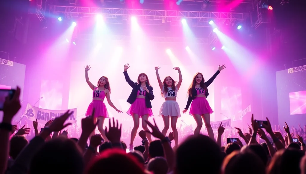 Experience breaking Blackpink news featuring the group performing live with dynamic visuals.