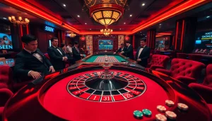 Tỷ lệ kèo nhà cái hôm nay showcased on an elegant roulette table with vibrant casino elements.