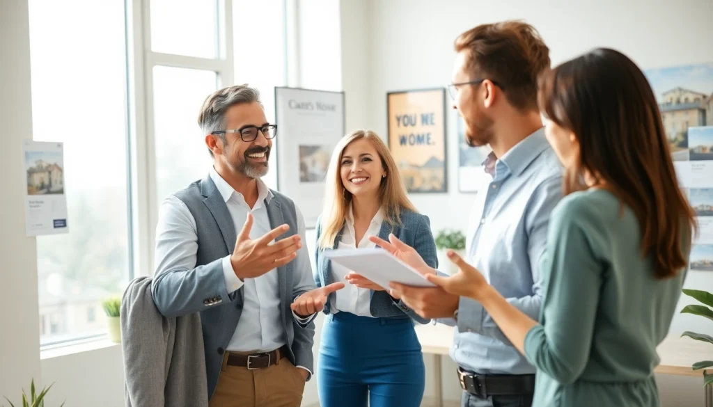 Real estate discussions at www.tbplhomes.com showcasing professional engagement in a bright office.