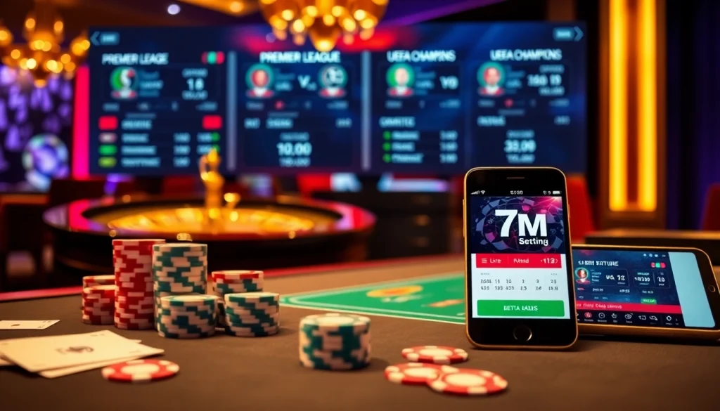 Experience the excitement of 7m châu á live betting scores and casino action with vibrant gambling visuals.