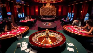 Engage in thrilling gameplay at rebahin with vibrant casino tables and winning poker chips.