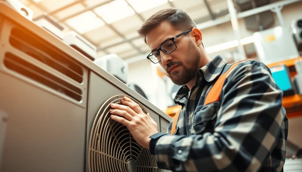 Inspect high-quality Wholesale AC Units for Contractors with a professional contractor in a bright warehouse.