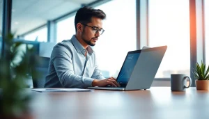 Acheter bitcoin facilement avec une vue sur un bureau moderne et des graphiques financiers.