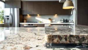 Assessing Kitchen Worktops Prices with a focus on lavish finishes in a modern kitchen.