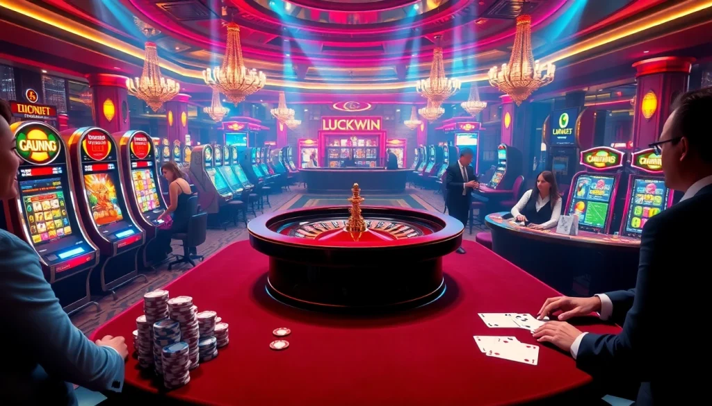 Experience the thrill of LUCKYWIN with exciting casino games, vibrant tables, and animated slot machines.