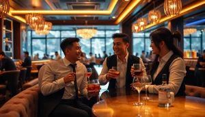 Ingyedong셔츠룸 nightlife scene with upscale decor, lively atmosphere.